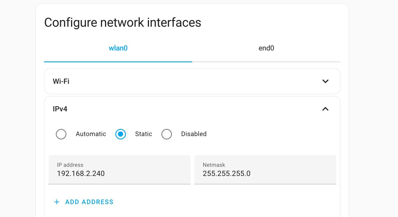 Static IP config